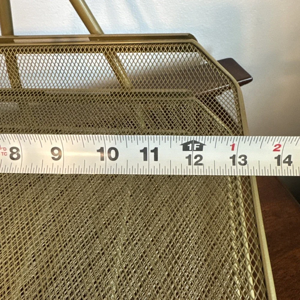 3 Tier Pull Out Document File Organizer Rack Desk Letter Tray Mesh Metal Gold